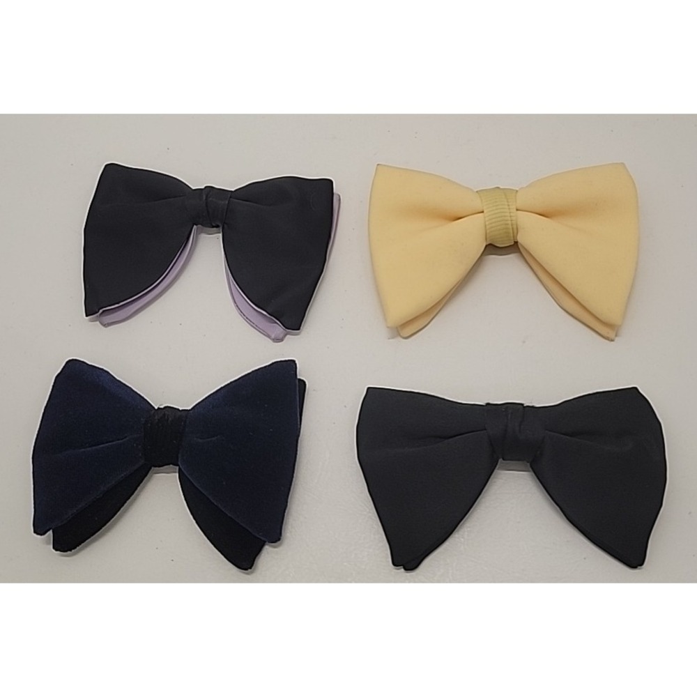Bow Ties 4, 2 Ormond Blk Velvet & Blk, After Six Blk Purple, Snapper Yellow‎
